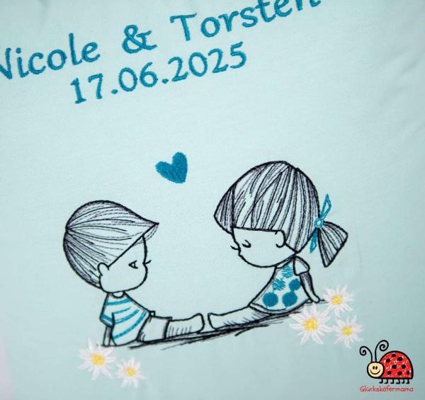 Kissen Hochzeit Gebirge Blumen Herz Liebe